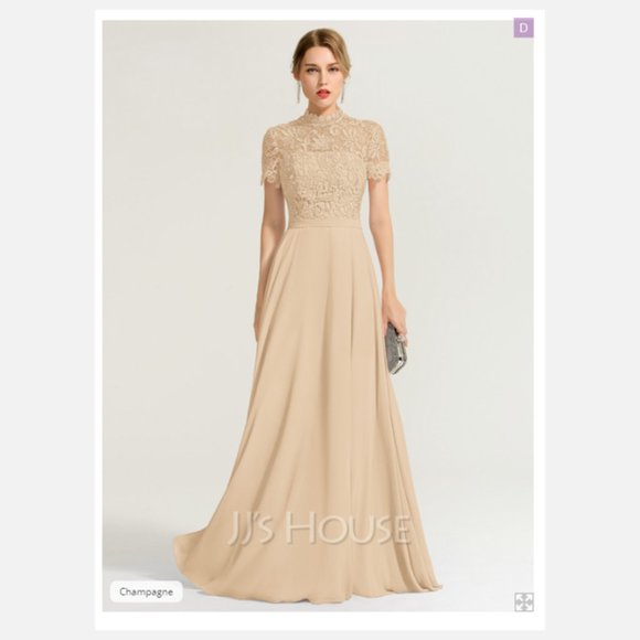 JJ's House A-Line High Neck Floor-Length Chiffon Bridesmaid Dress (BRAND NEW) - Picture 1 of 12